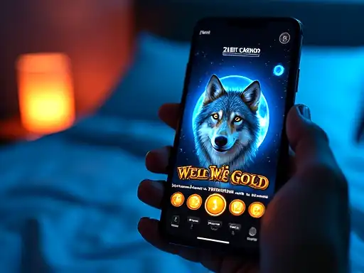 Wolf Gold pokie artwork at Rooli Casino